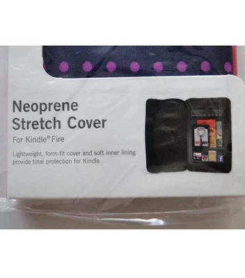 BUILT Neoprene Stretch Cover Case for Kindle Fire - Mini Dot Navy Blue Hot Pink - Image 1 of 3