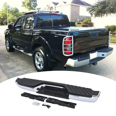 Parachoques trasero de acero cromado para Nissan Frontier 1998-2004 NI1102136 Foto 1 de 4