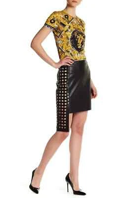 Falda panel recortado de cuero Versus Versace + Anthony Vaccarello 44-8 Foto 1 de 4