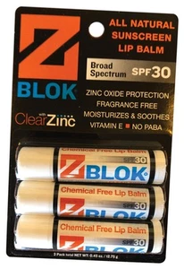 Z Blok Lip Balm SPF30 3-Pack: Ultimate Sun Protection for Your Lips - Picture 1 of 1