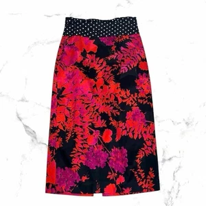 Dries Van Noten Women S Long Floral Print Skirt Flower Dot Pattern Belgium Used - Picture 1 of 9