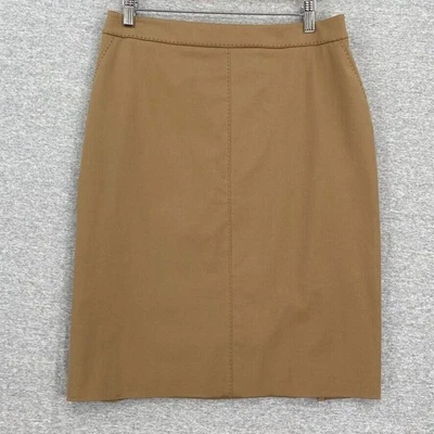 Worth Skirt Womens 8 Brown A Line Back Split Back Zip Career Pencil Stretch - Image 1 of 4