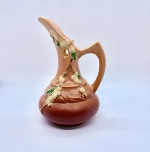 Roseville Snowberry Pink Pitcher 1947 Dusty Rose ITK 6 USA Crazing 6.5" - Picture 1 of 6