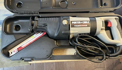 Porter Cable 9747 Tiger Reciprocating SAW Variable Speed & Angle  W/Case/BLADES - Image 1 of 4