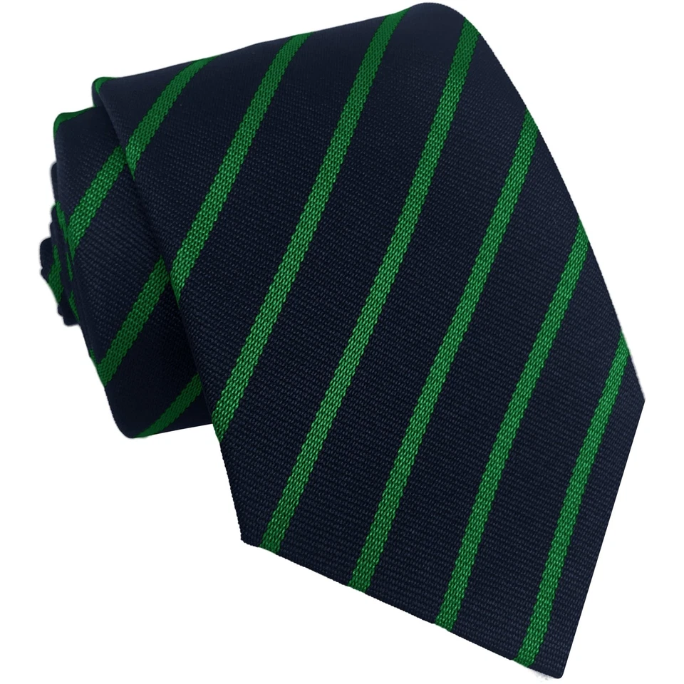 Navy Blue and Emerald Green Single Stripe School Ties and Clip On Ties - All ... - Image 1 of 1