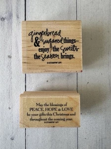 STAMPIN' UP! Sentiment Christmas Holiday Gingerbread Cookie Peace Hope Love - Picture 1 of 8