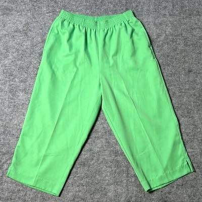 Bon Worth 女式 S 绿色涤纶弹性腰裤短直筒裤 — 第 1/4 张图片