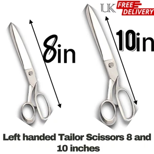 Left-Handed Fabric Scissors Set 8" & 10" | Dressmaking, Sewing & Leather Shears - Picture 1 of 3