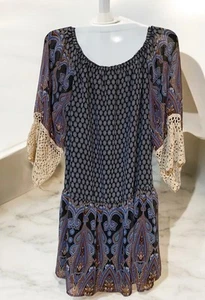 Umgee USA Women’s Boho Off the Shoulder Mini Dress Size Large Multi-Color - Picture 1 of 10