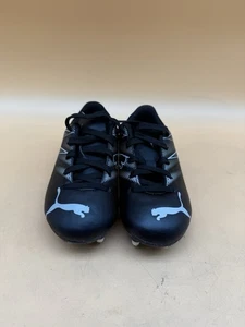 New Puma Attacanto FG AG Jr Soccer Cleats Kids Size 9c Black Silver 107480-01 - Picture 1 of 7