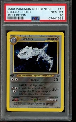 PSA 10 GEM MINT Pokemon Steelix Neo Genesis Holo 1st Edition #15 2000 - Image 1 of 2