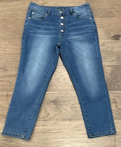 Women’s Size 12 / 31 Tahari Button-Fly Jeans Emily Capri - Picture 1 of 9