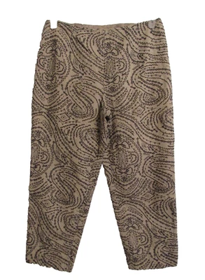 Pantalones al tobillo Talbots para mujer talla 10 Petite algodón lino cremallera lateral bordados Foto 1 de 4