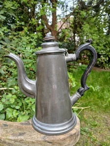 VICTORIAN PEWTER COFFEE POT IN THE EARLY 18TH CENTURY STYLE BY S.HUNT - Picture 1 of 14