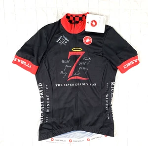 NWT Castelli Womens Sz XS Full Zip Cycling Jersey Black ~ SEVEN DEADLY SINS WINE - Picture 1 of 11
