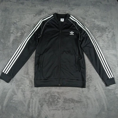 Adidas Trefoil  Three Stripes Black White Track Full Zip Track Jacket Womens XL - Image 1 of 4