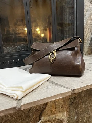 Dooney & Bourke Brown Florentine Leather Libby Hobo - Image 1 of 4