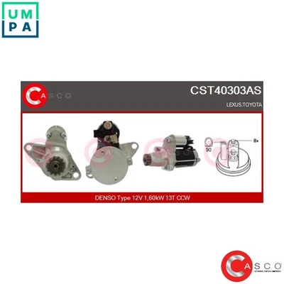 STARTER CST40303AS FOR LEXUS TOYOTA 1MZ-FE 3.0L 3MZ-FE 3.3L 6cyl RX 2.4L 4cyl - Image 1 of 4