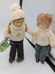 Very RARE find Vintage Si-og The Irish Little People Collector Dolls Set Of 2 - Picture 1 of 11