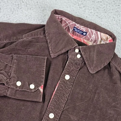 Robert Graham Shirt Mens XL Brown Corduroy Paisley Cuffs Long Sleeve Button Up - Image 1 of 4