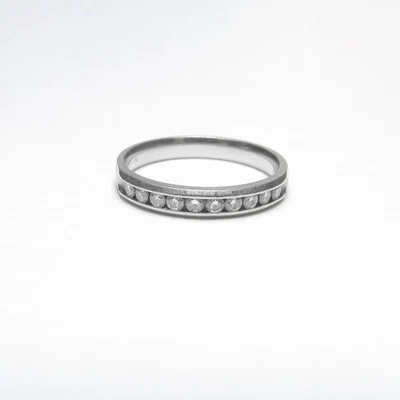 Anillo Estate Platino Diez Redondos Corte Brillante Diamante Estilo Banda 0.30 Cts Foto 1 de 4