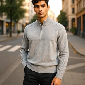 SMARTWOOL Men’s XL Light heather grey 1/2 Zip Sweater Pullover NWT List Was $160 - Picture 1 of 12