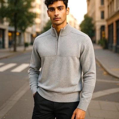 SMARTWOOL Men’s XL Light heather grey 1/2 Zip Sweater Pullover NWT List Was $160 - Image 1 of 4