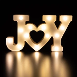 Letrero de carpa de Navidad Northlight 12,75" B/O LED iluminado "JOY" - Imagen 1 de 7
