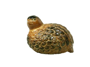 Estatuilla de cerámica de pájaro perdiz codorniz MCM de 2 pulgadas de alto de colección - Imagen 1 de 5