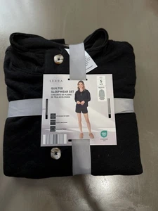 Juego de ropa de dormir acolchada de 2 piezas Aldi Serra para damas negro talla pequeña 4-6 NUEVO - Imagen 1 de 4