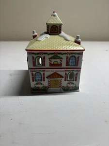 Lenox Lights Of Christmas Holiday Village " Jelly Bean Schoolhouse " Votive Rare - Picture 1 of 4