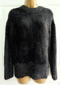 Ex M&S XMAS AUTOGRAPH Tinsel Crew Neck SHIMMER Black Pullover Size S - Bild 1 von 6