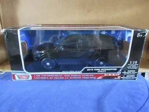 Motormax 1:18 Ford Explorer Interceptor Utility BLACK Slicktop Unmarked Police - Picture 1 of 10