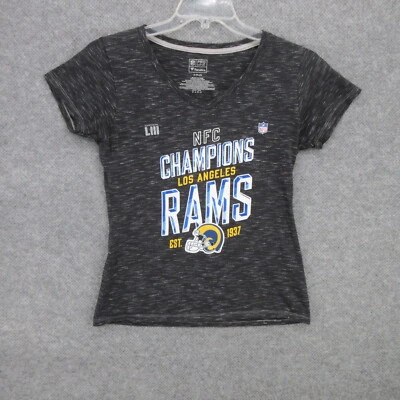 Blusa Pullover Pequeña NFL Mujer Los Angels Rams NFC Champs Cuello en V Manga Corta  Foto 1 de 4