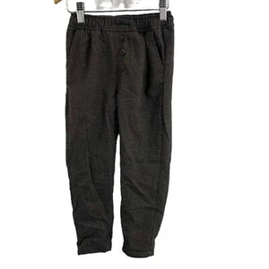 Zara Kids Dress Pant Brown Micro Check Elastic Waist Pull On Pants 4-5 Years - Picture 1 of 7