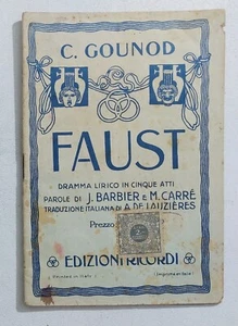 68457 LIBRETTO D'OPERA - G. Gounod - Ed. Ricordi - anni '30 - Bild 1 von 1