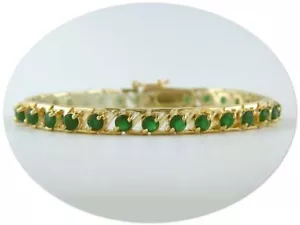 JDL 7 CARAT GREEN AGATE TENNIS BRACELET - Picture 1 of 1