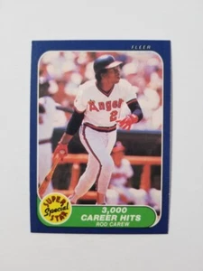 ROD CAREW 1986 FLEER BASEBALL CARD #629 CALIFORNIA ANGELS - Picture 1 of 2