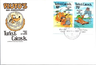 Turks & Caicos Isl FDC 1980 - Pluto's 50th Anniv - Grand Turk - Pair - F65036 - Image 1 of 2