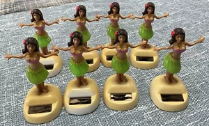 HULA DANCERS Solar Bobblehead Toy WORKS Set Of 8 - Picture 1 of 2