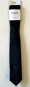 NEW Goodfellow Black Satin Men's Skinny Thin Neck Tie - Picture 1 of 5