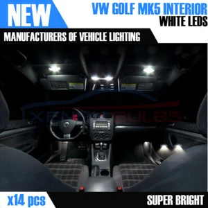 14x VW GOLF MK5 LED BULBS INTERIOR FULL SET number plate Canbus White - Picture 1 of 3
