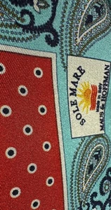 Vintage Silk Pocket Scarf Handkerchief Square Made In Italy - Picture 1 of 3