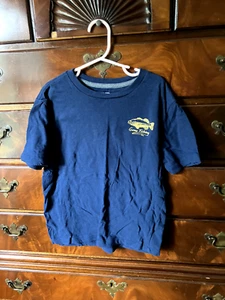 Old Navy casual navy blue T-shirt Boys M(8) yellow fish graphic design cotton - Picture 1 of 5