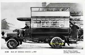 Postcard Pamlin Prints M530 Bus at Horns Cross c1909 - Picture 1 of 1