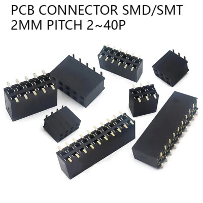 Pitch 2~40P Female Pin Header Socket Strip Double Row PCB Connector SMD/SMT 2mm - Image 1 of 4