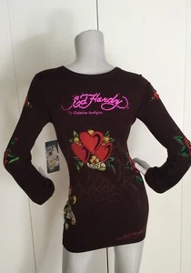 Ed Hardy By Christian Audigier Phinestone Love Kills Slowly Slim Kleid Gr. S - Bild 1 von 7