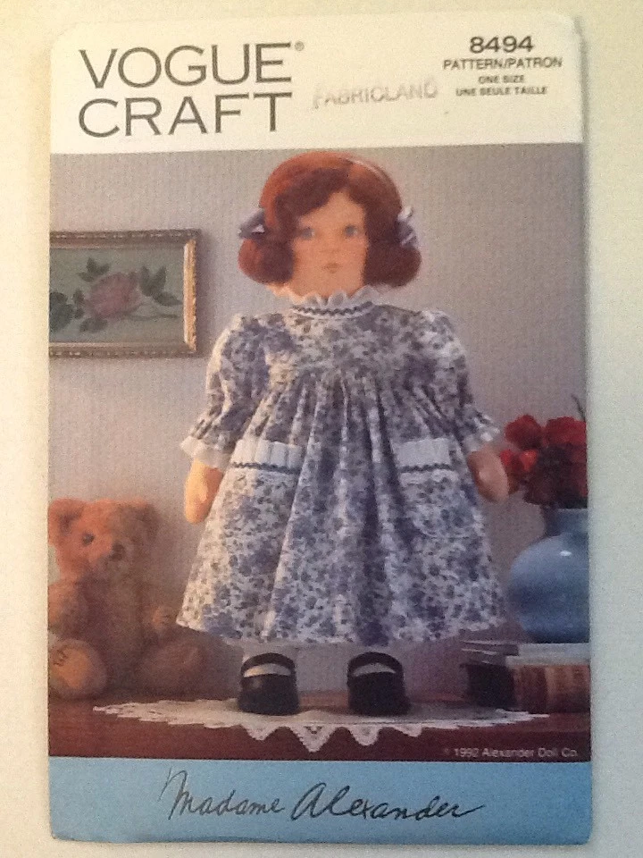 Vogue Craft Pattern 8494 17 Inch Doll Madame Alexander Uncut Vintage - Image 1 of 1