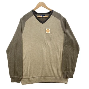 GAP Sweater Men's 2XL Brown Ringer V-Neck Tri-Tone Preppy American Academia New - Picture 1 of 18