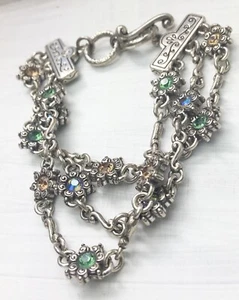 Brazalete Flor Reversible Cristal Swarovski Vienés Brighton Ajustable - Imagen 1 de 6